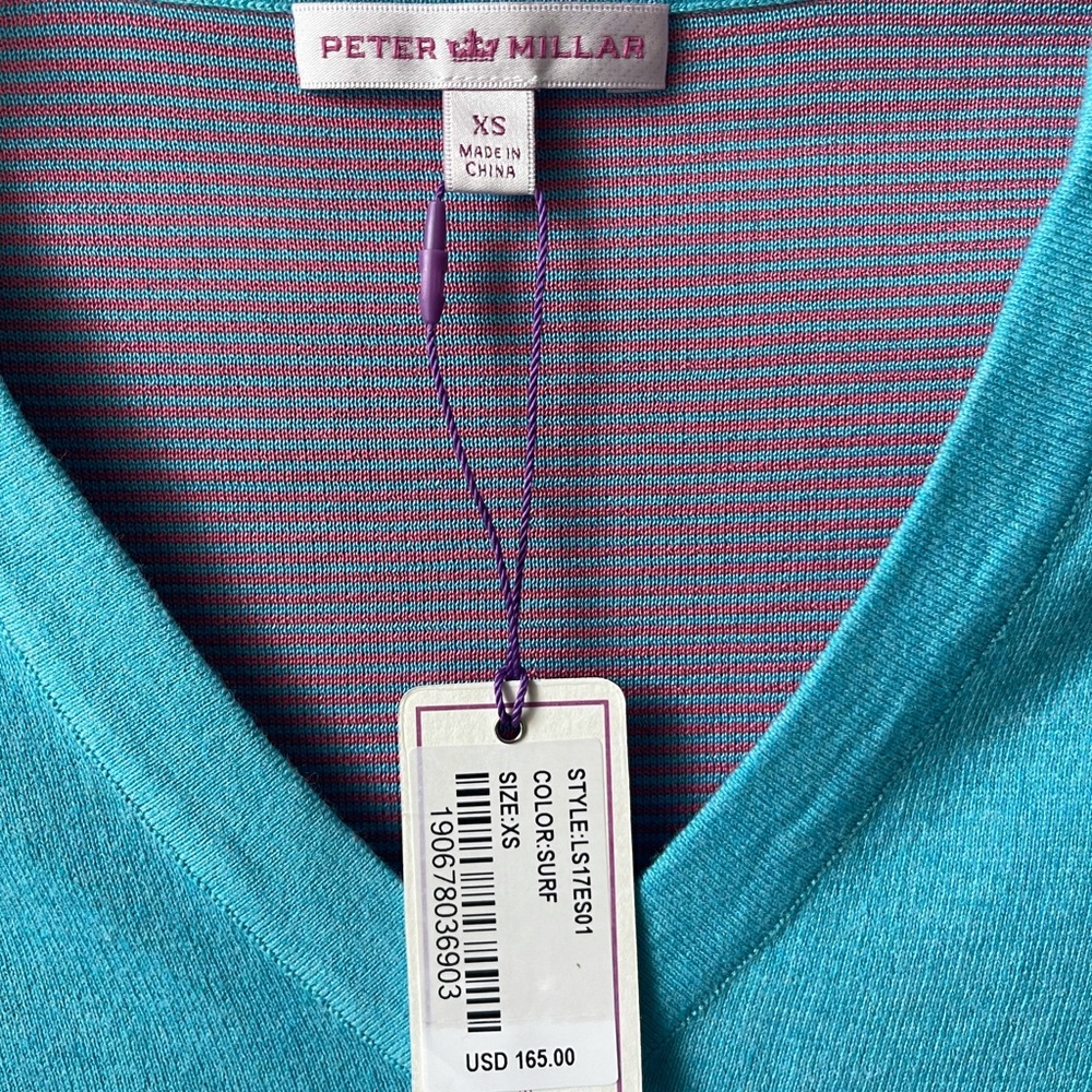 Peter Millar Blue Soft V Neck Sweater